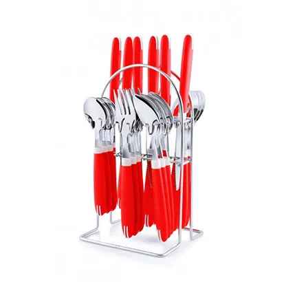 Nova Cutlery Set 24 pcs (red)